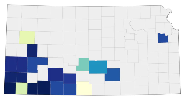 Ash-throated Flycatcher county map