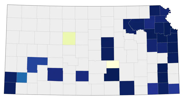 Bay-breasted Warbler county map