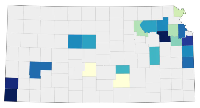 Black-throated Blue Warbler county map