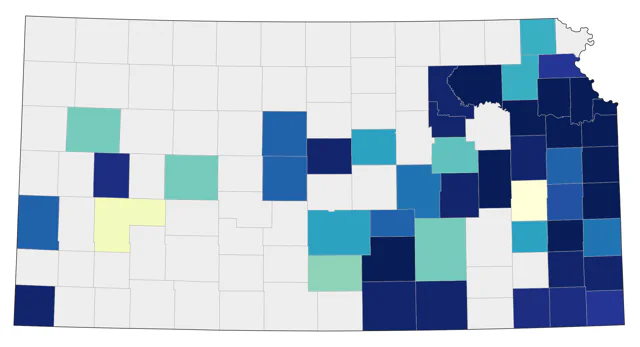 Blackburnian Warbler county map