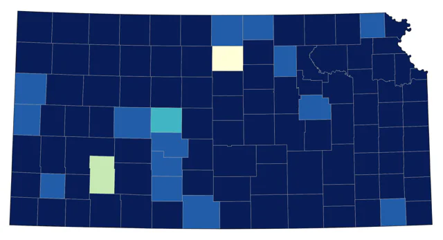 Blue Grosbeak county map