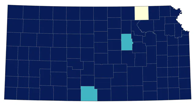 Blue-winged Teal county map
