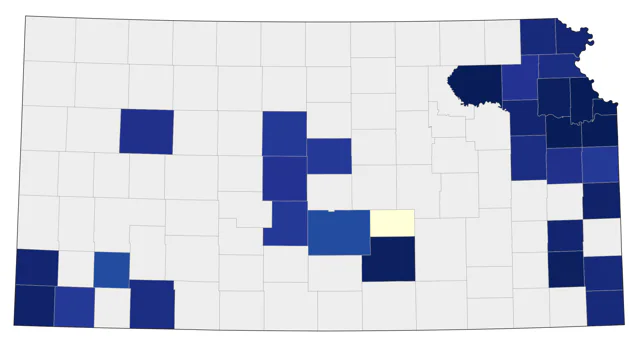 Blue-winged Warbler county map