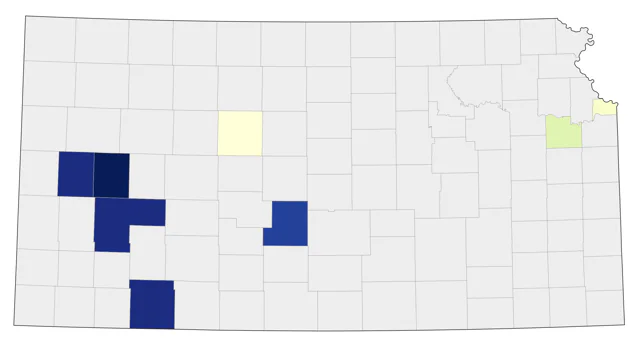 Bohemian Waxwing county map