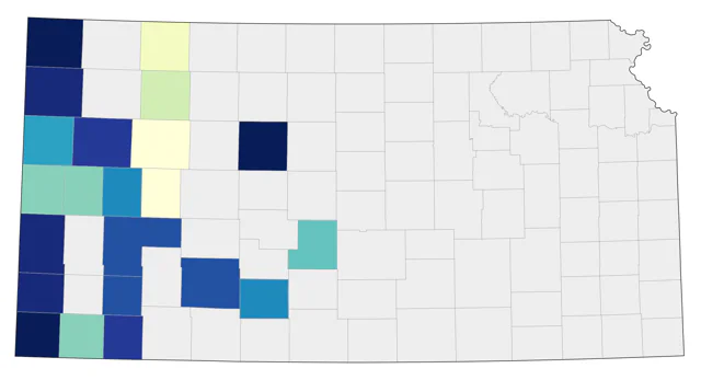 Brewer's Sparrow county map