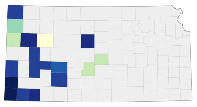 Cassin's Kingbird county map