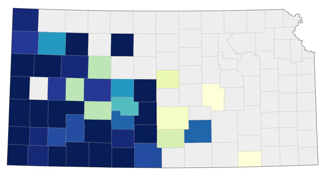 Cassin's Sparrow county map