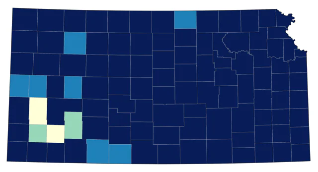 Cedar Waxwing county map