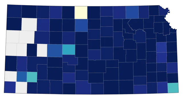 Common Merganser county map