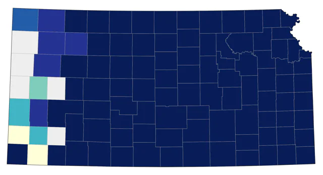 Eastern Meadowlark county map