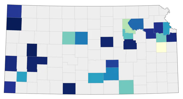 Evening Grosbeak county map