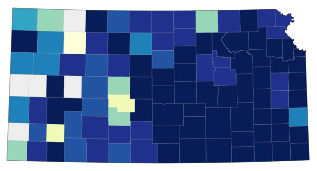 Great Egret county map