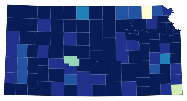 Least Sandpiper county map