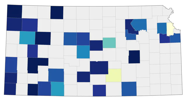 Lesser Goldfinch county map