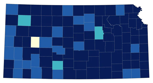 Lesser Scaup county map