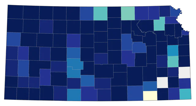 Long-billed Dowitcher county map