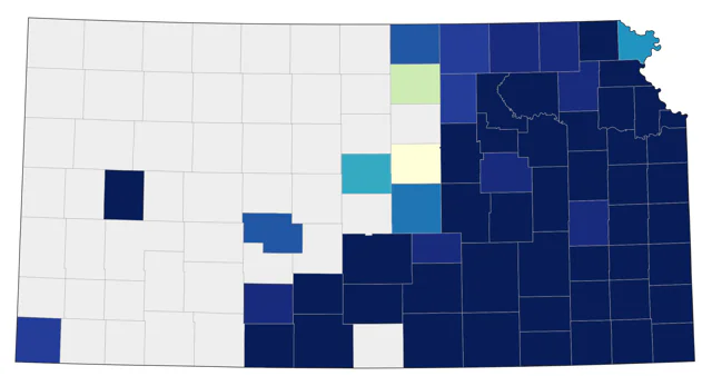 Louisiana Waterthrush county map