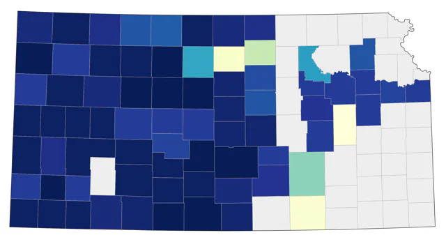 Mountain Bluebird county map