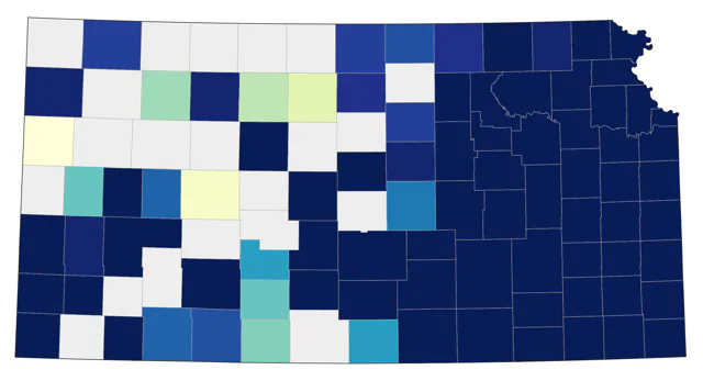 Northern Parula county map