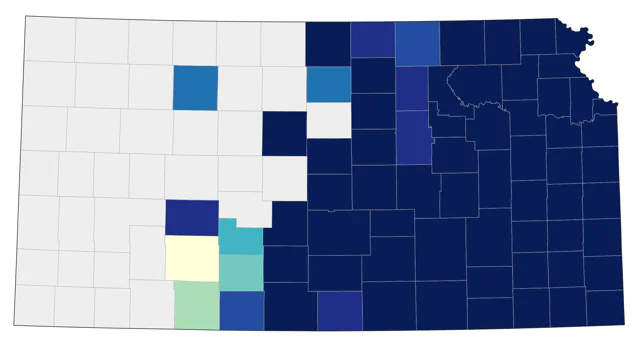 Pileated Woodpecker county map