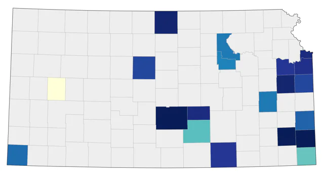 Prairie Warbler county map