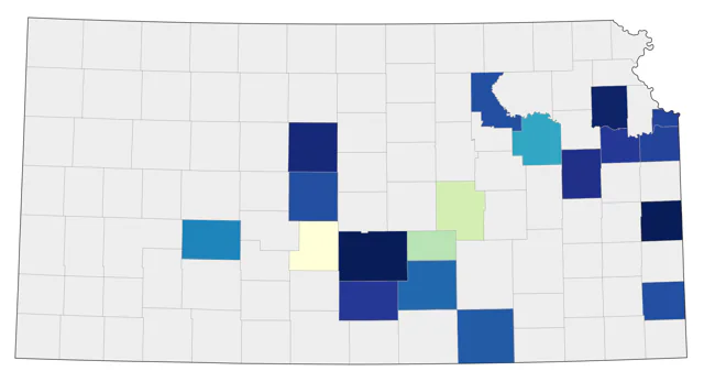 Red-necked Grebe county map