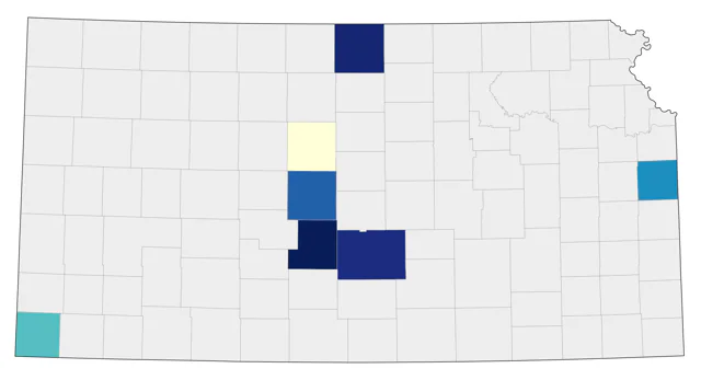 Red Phalarope county map