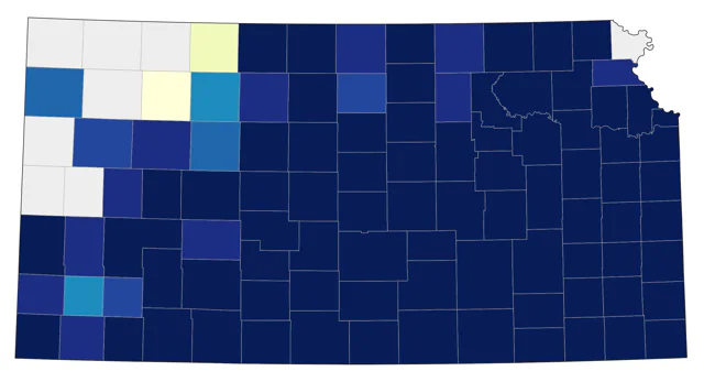 Scissor-tailed Flycatcher county map