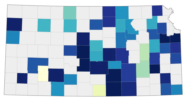 Short-billed Dowitcher county map
