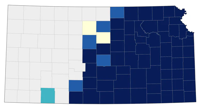 Tufted Titmouse county map