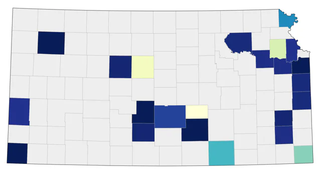 Worm-eating Warbler county map