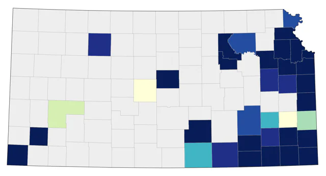 Yellow-throated Warbler county map
