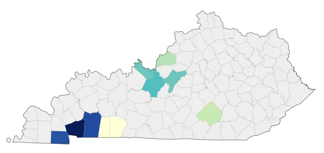 Bachman's Sparrow county map
