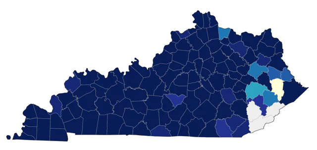 Blue Grosbeak county map