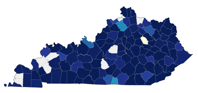 Blue-headed Vireo county map