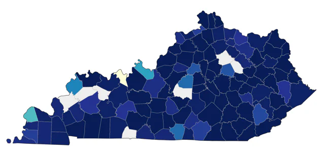 Blue-winged Warbler county map