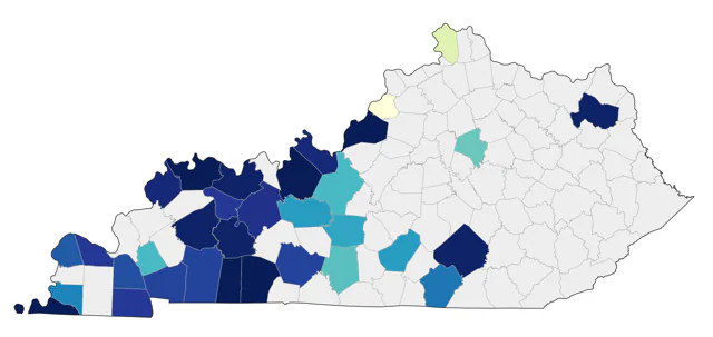 Brewer's Blackbird county map