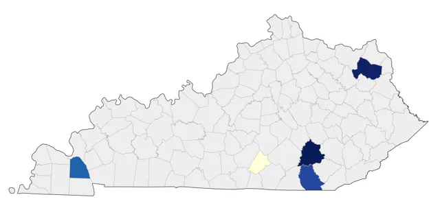 Brown-headed Nuthatch county map