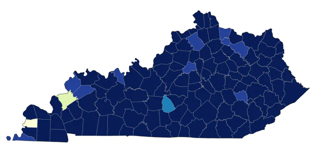 Cedar Waxwing county map