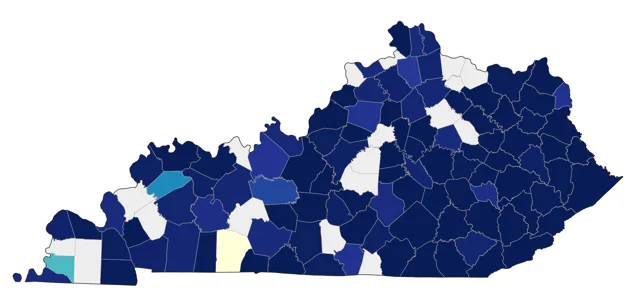 Cerulean Warbler county map