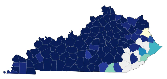 Eastern Warbling Vireo county map