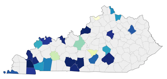 Franklin's Gull county map