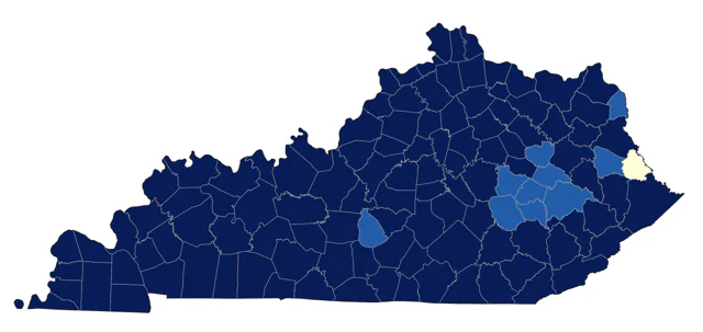 Great Blue Heron county map