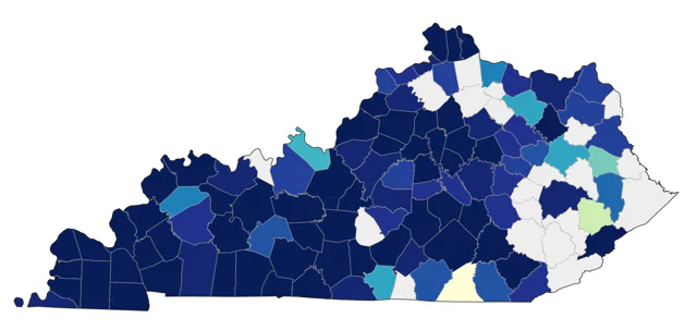 Great Egret county map