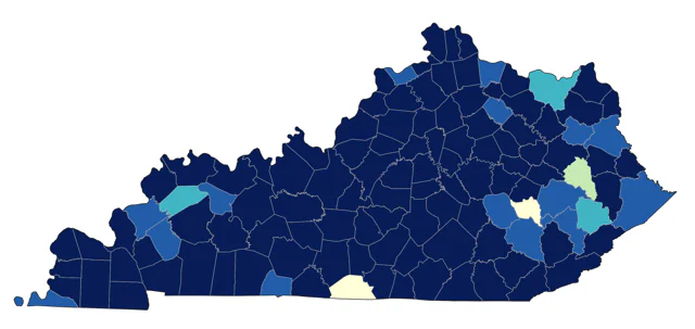 Hairy Woodpecker county map
