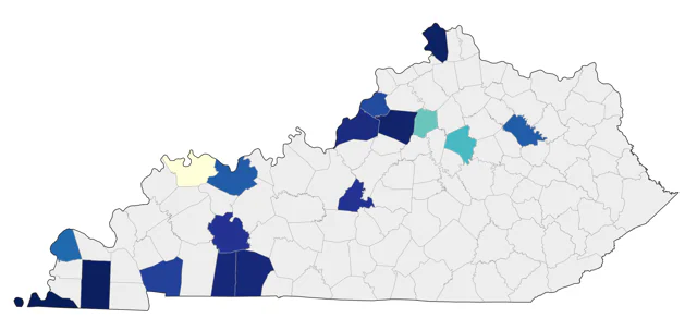 Harris's Sparrow county map