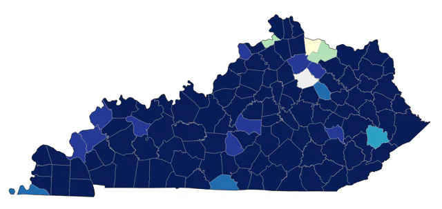 Kentucky Warbler county map