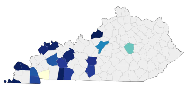 LeConte's Sparrow county map