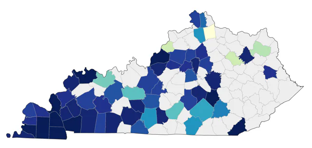 Little Blue Heron county map
