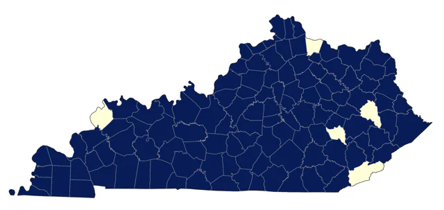 Northern Mockingbird county map